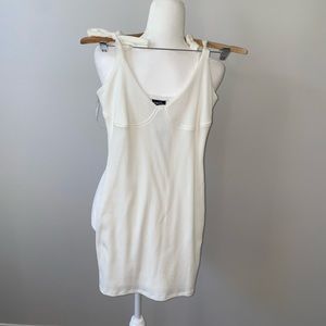 Rue21 White Ribbed Material Bodycon Dress